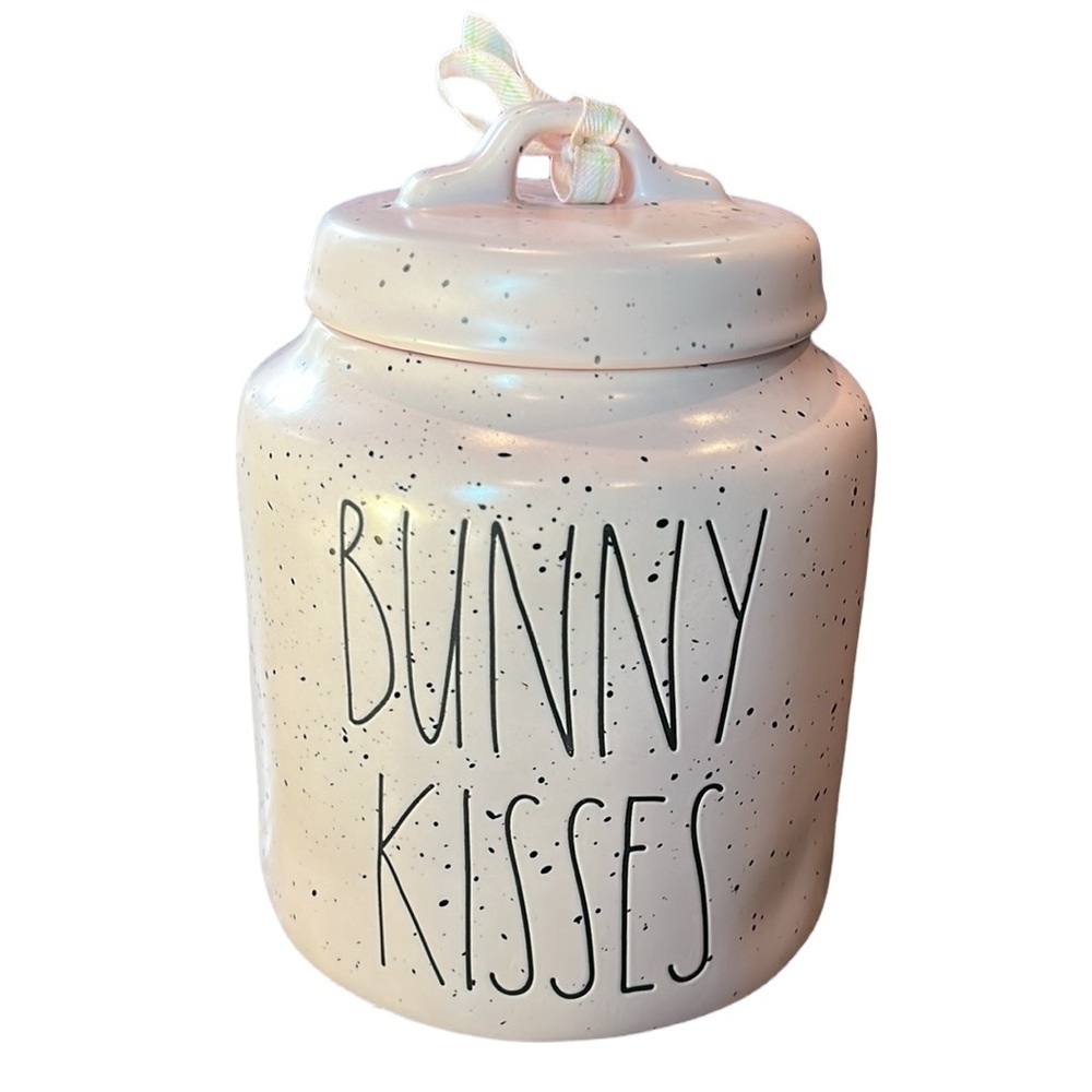 RAE DUNN “BUNNY KISSES” EASTER PINK CANISTER